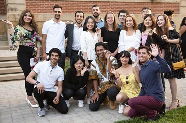 Students and parents meet up and pose for photos after the matriculation ceremony August 24, 2019 on the campus of Washington & Jefferson College.